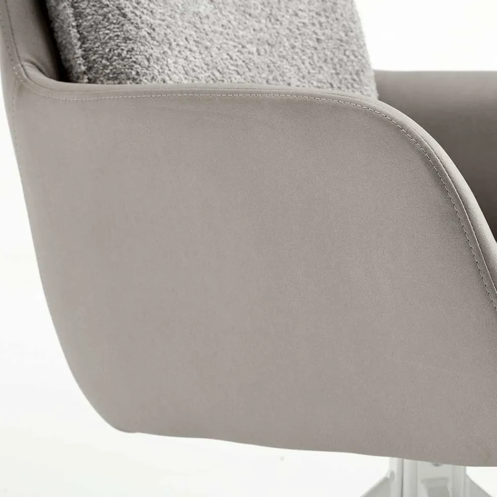 Wohnen Graue Möbel|Weiße Möbel*Komfort Esstischsessel in Grau - Basel (2er Set)