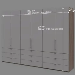 Wohnen Komfort Kleiderschrank mit drei Falttüren - Vaclyn