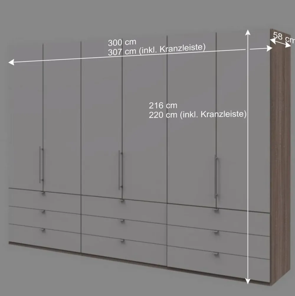 Wohnen Komfort Kleiderschrank mit drei Falttüren - Vaclyn