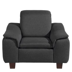 Wohnen Braune Möbel|Sessel & Hocker*Komfortsessel in Dunkelgrau und Nussbaum - Pelago