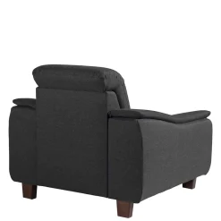 Wohnen Braune Möbel|Sessel & Hocker*Komfortsessel in Dunkelgrau und Nussbaum - Pelago