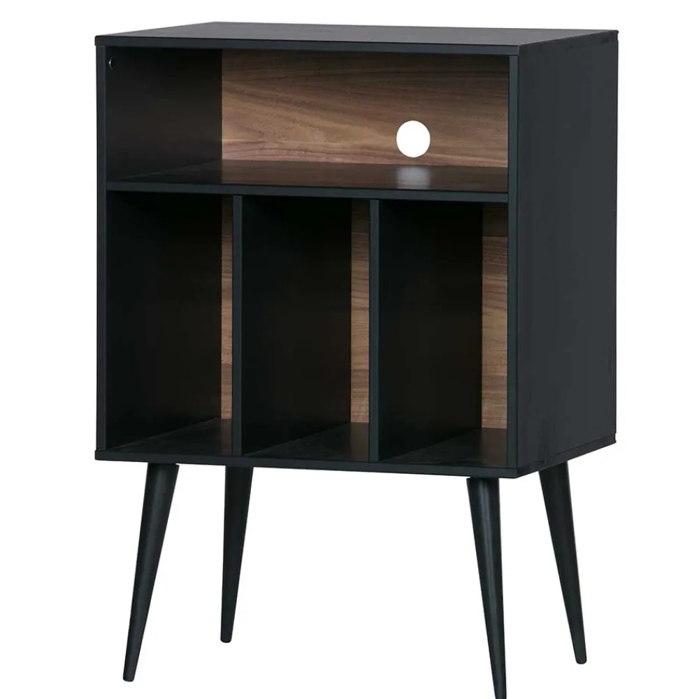 Wohnen Braune Möbel|Wohnzimmer-Regale*Kommode - Plattenregal in Schwarz - Daan