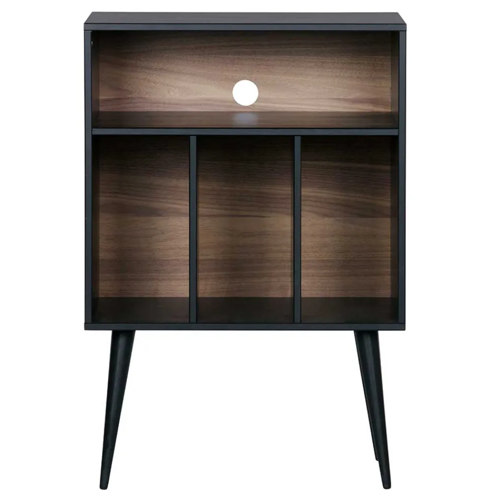 Wohnen Braune Möbel|Wohnzimmer-Regale*Kommode - Plattenregal in Schwarz - Daan