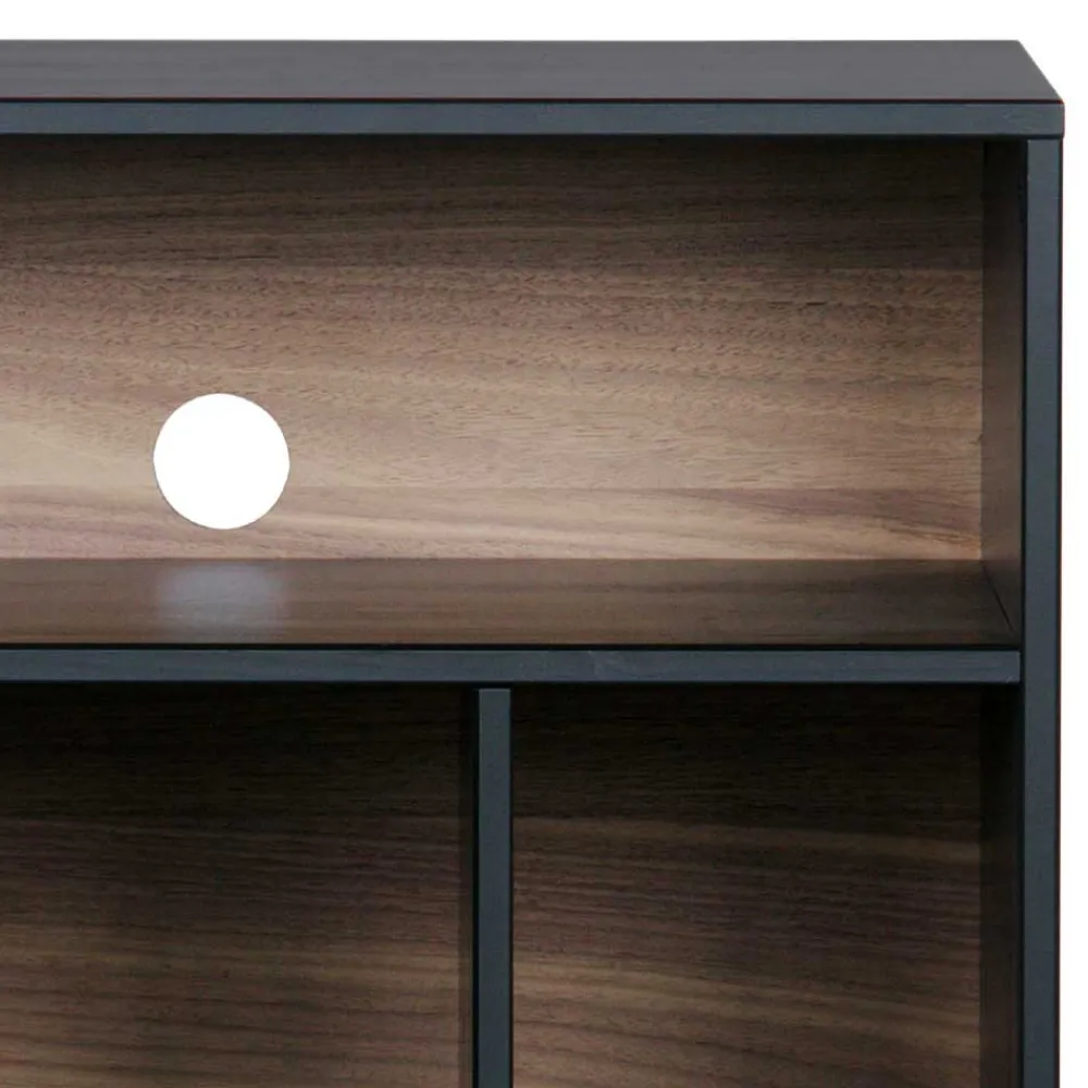 Wohnen Braune Möbel|Wohnzimmer-Regale*Kommode - Plattenregal in Schwarz - Daan