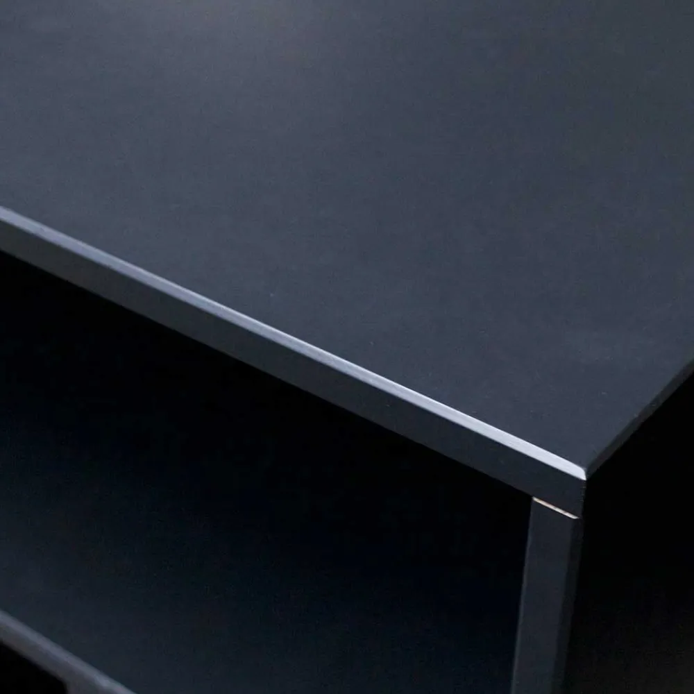 Wohnen Braune Möbel|Wohnzimmer-Regale*Kommode - Plattenregal in Schwarz - Daan