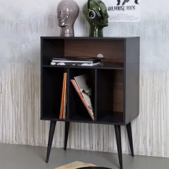 Wohnen Braune Möbel|Wohnzimmer-Regale*Kommode - Plattenregal in Schwarz - Daan