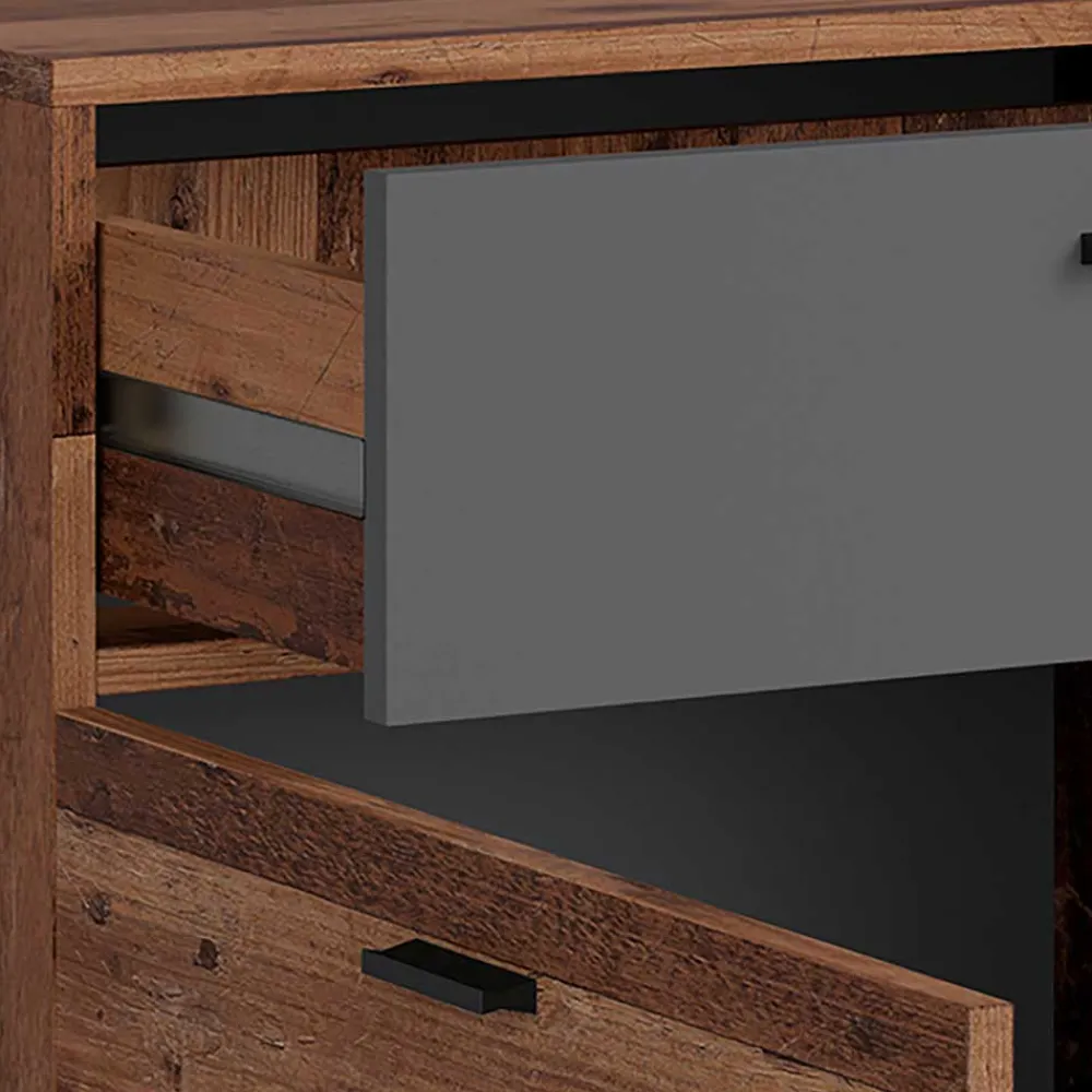 Wohnen Kommode in Altholz Optik & Anthrazit - Bosco