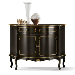 Wohnen Flurkommoden|Esszimmerschränke*Kommode in Dunkelbraun und Gold - Julya
