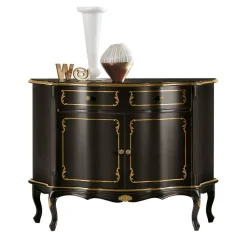 Wohnen Flurkommoden|Esszimmerschränke*Kommode in Dunkelbraun und Gold - Julya