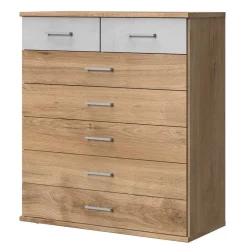 Wohnen Küchenschränke|Flurkommoden*Kommode in Eiche & Hellgrau - Anca