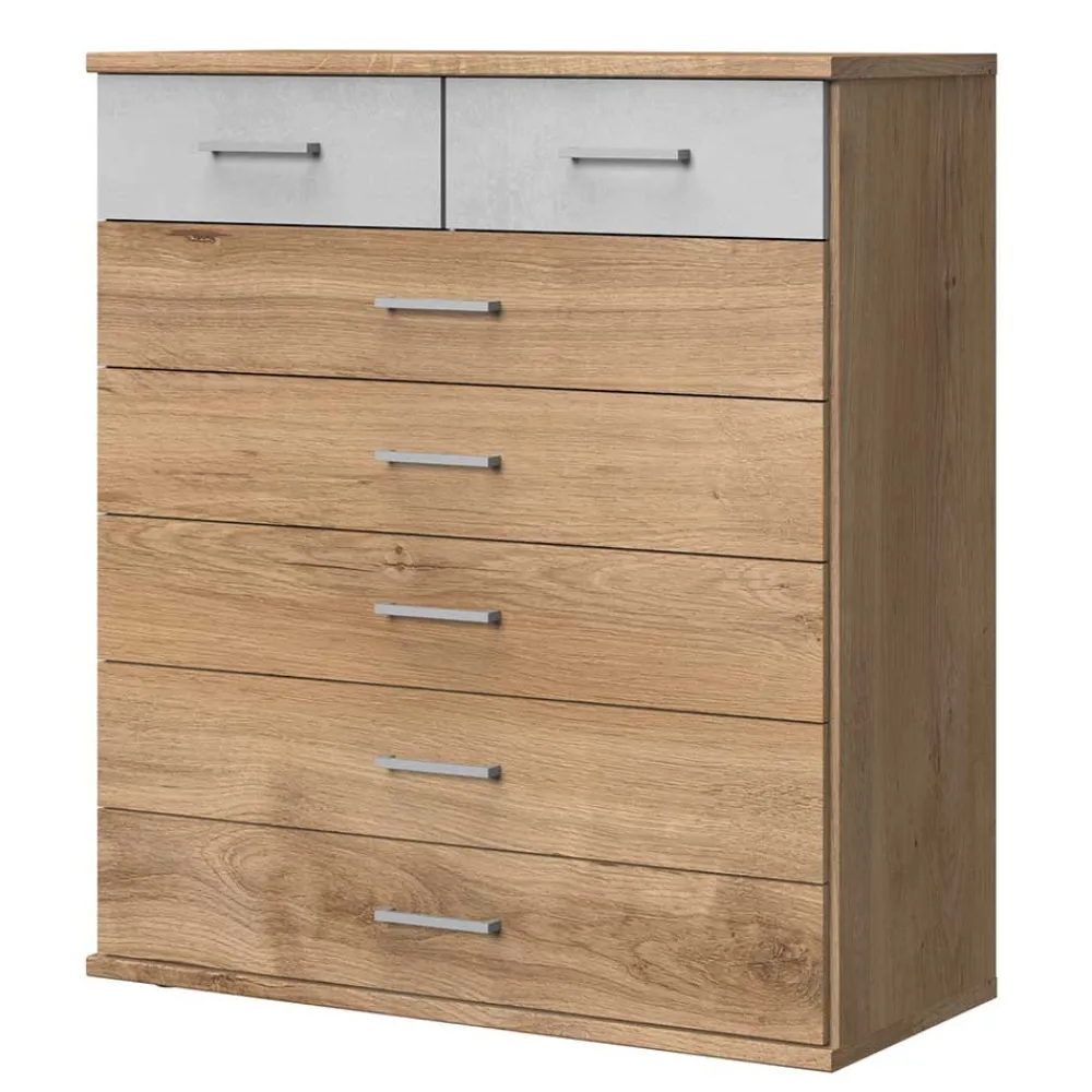 Wohnen Küchenschränke|Flurkommoden*Kommode in Eiche & Hellgrau - Anca