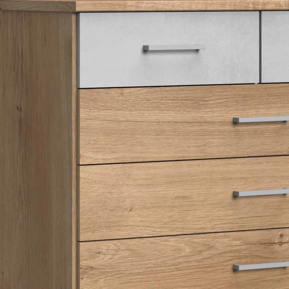 Wohnen Küchenschränke|Flurkommoden*Kommode in Eiche & Hellgrau - Anca