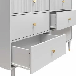 Wohnen Küchenschränke|Sideboards*Kommode in Hellgrau mit Gold - Imano