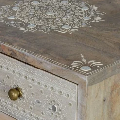 Wohnen Vintage Möbel|Nachttische*Kommode in Holz White Wash - Troyes