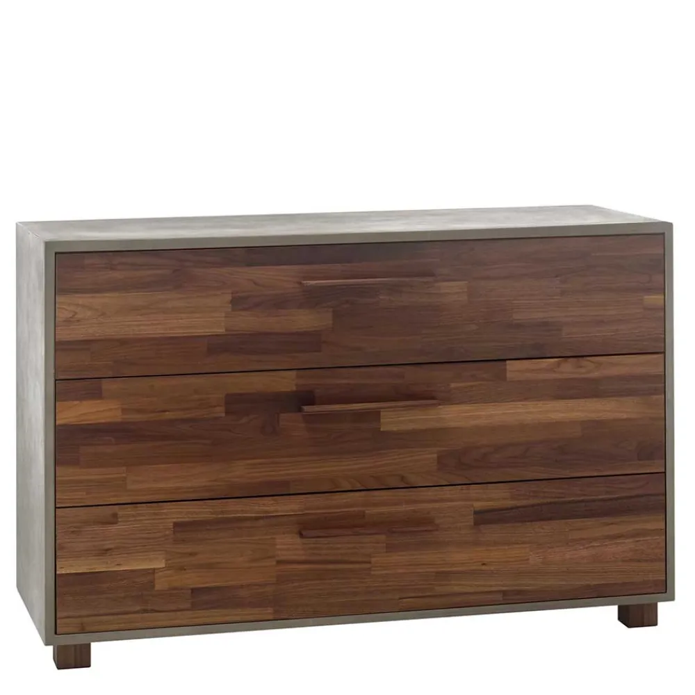 Wohnen Kommode in Nussbaum und Beton Optik - Giolia