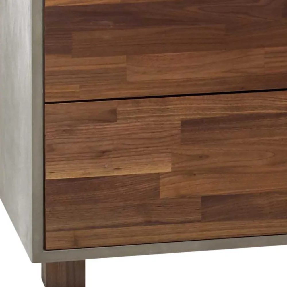 Wohnen Kommode in Nussbaum und Beton Optik - Giolia