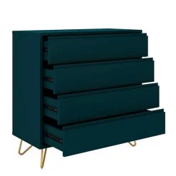 Wohnen Skandinavische Möbel|Sideboards & Kommoden*Kommode in Petrol mit kurzen Hairpin Legs - Clamps