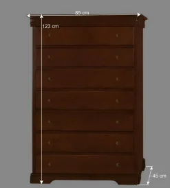 Wohnen Braune Möbel|Sideboards & Kommoden*Kommode mit acht Schubladen 85x123x45 cm - Lemerzi