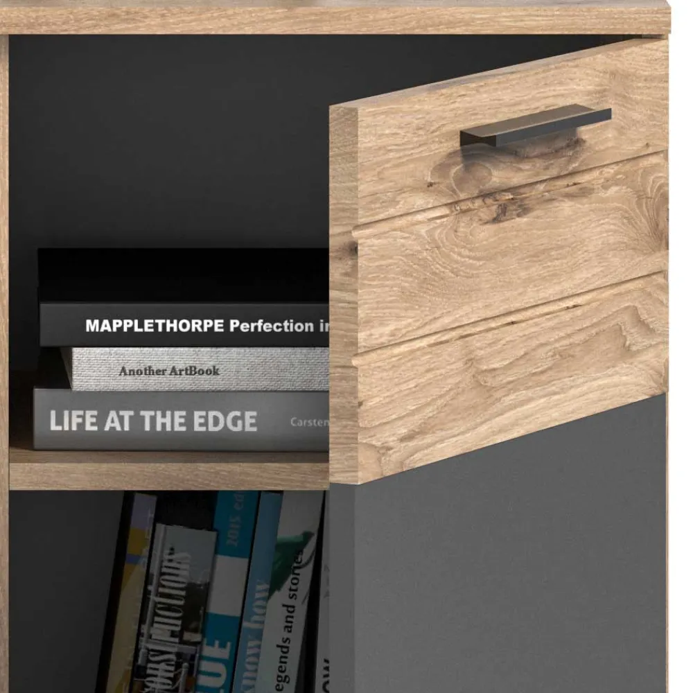 Wohnen Graue Möbel|Küchenschränke*Kommode mit Doppeltür 80x87x40 cm - Lucios