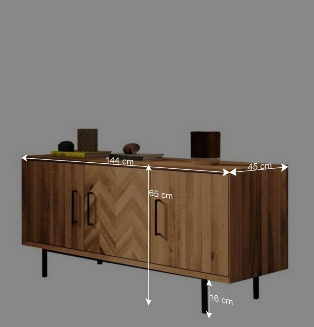 Wohnen Kommode mit drei Türen im Skandi Design - Kerfa