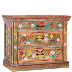 Wohnen Kommode mit Mustern Blumen und Pfau - Hectos