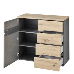 Wohnen Kommode mit vier Schubladen & Tür - Kuetra I