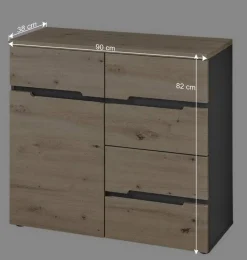 Wohnen Kommode mit vier Schubladen & Tür - Kuetra I