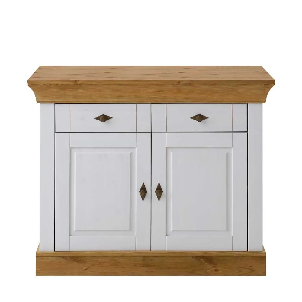 Wohnen Kommode Sibiuta in Weiß Kiefer teilmassiv