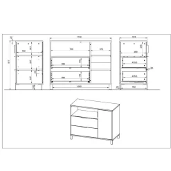 Wohnen Kinderkommoden|Kindermöbel*Kommode Wickelkommode in Hellgrau - Afilon