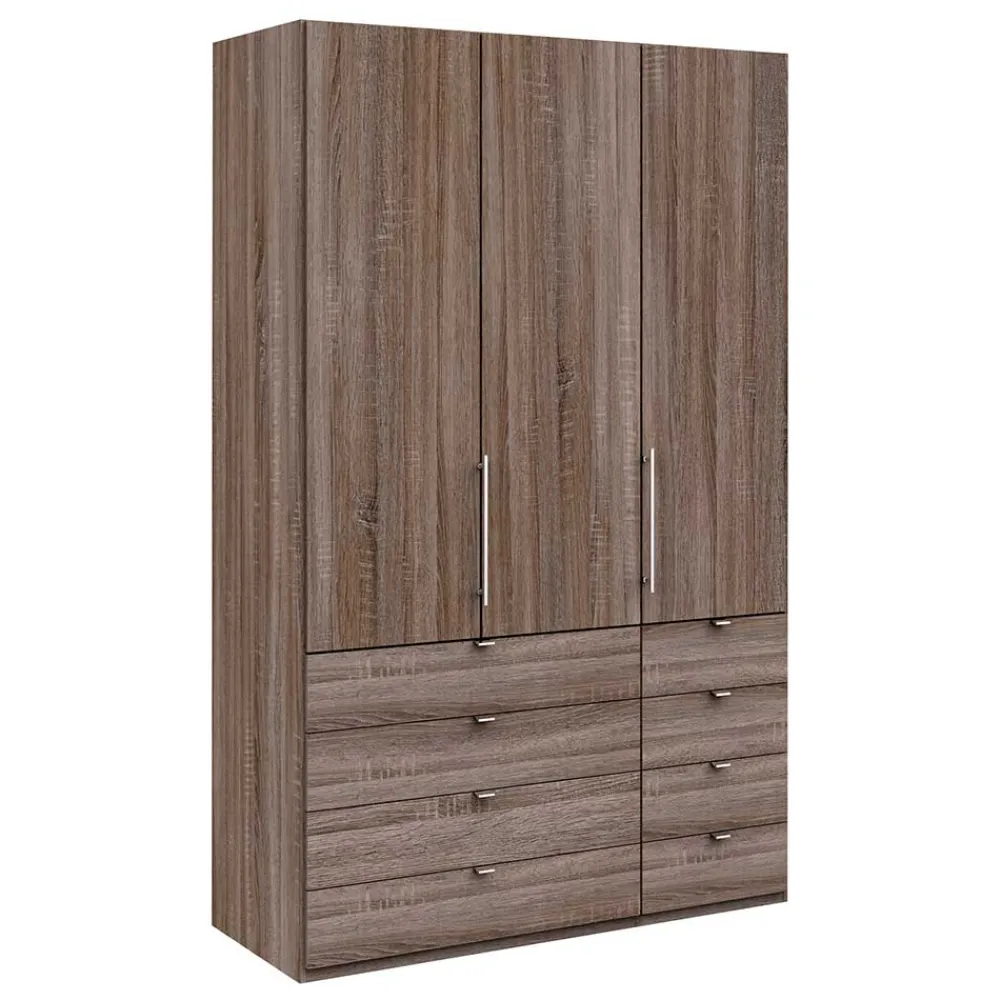 Wohnen Kompakt Kleiderschrank in Holzoptik Eiche dunkel - Crenba