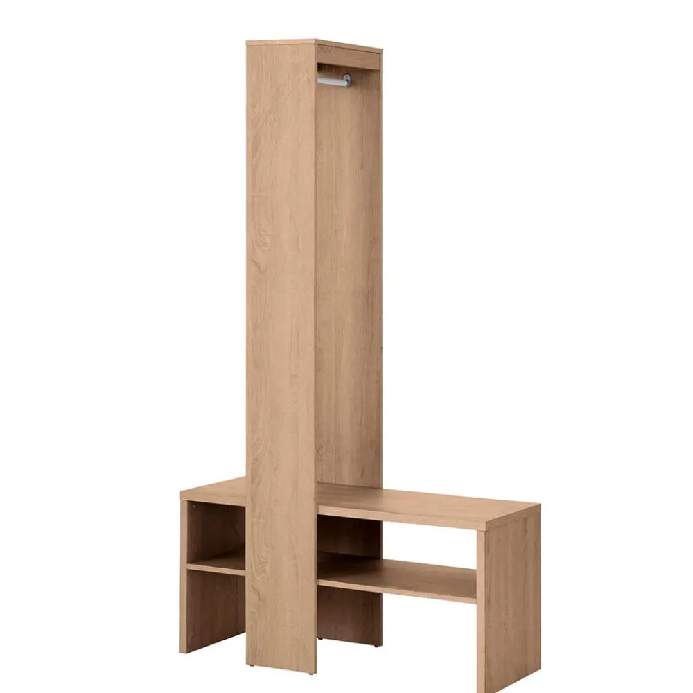 Wohnen Kompakte Garderobe in Holzoptik Eiche - Alekona