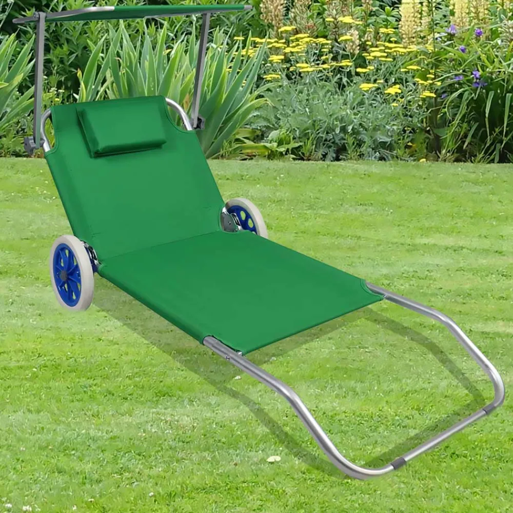 Wohnen Metall-Gartenmöbel|Balkonmöbel*Kompakte Rollliege für Garten oder Strand - Asan