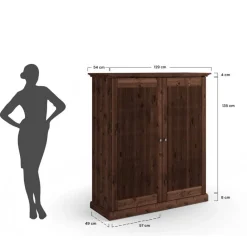 Wohnen Braune Möbel|Kleiderschränke*Kompakter Kleiderschrank im Modern-Country-Style - Nauizia