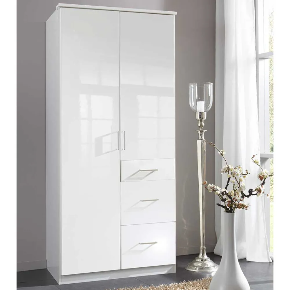 Wohnen Jugendzimmerschränke|Kleiderschränke*Kompakter Kleiderschrank in Weiß - Venture