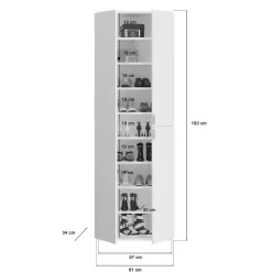 Wohnen Kompakter Kleiderschrank 122x193x34 cm - Ejulia (zweiteilig)
