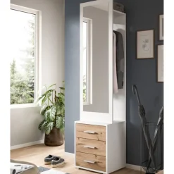 Wohnen Kompaktgarderobe in Weiß mit Asteiche - Wakes