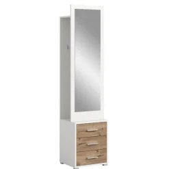 Wohnen Kompaktgarderobe in Weiß mit Asteiche - Wakes