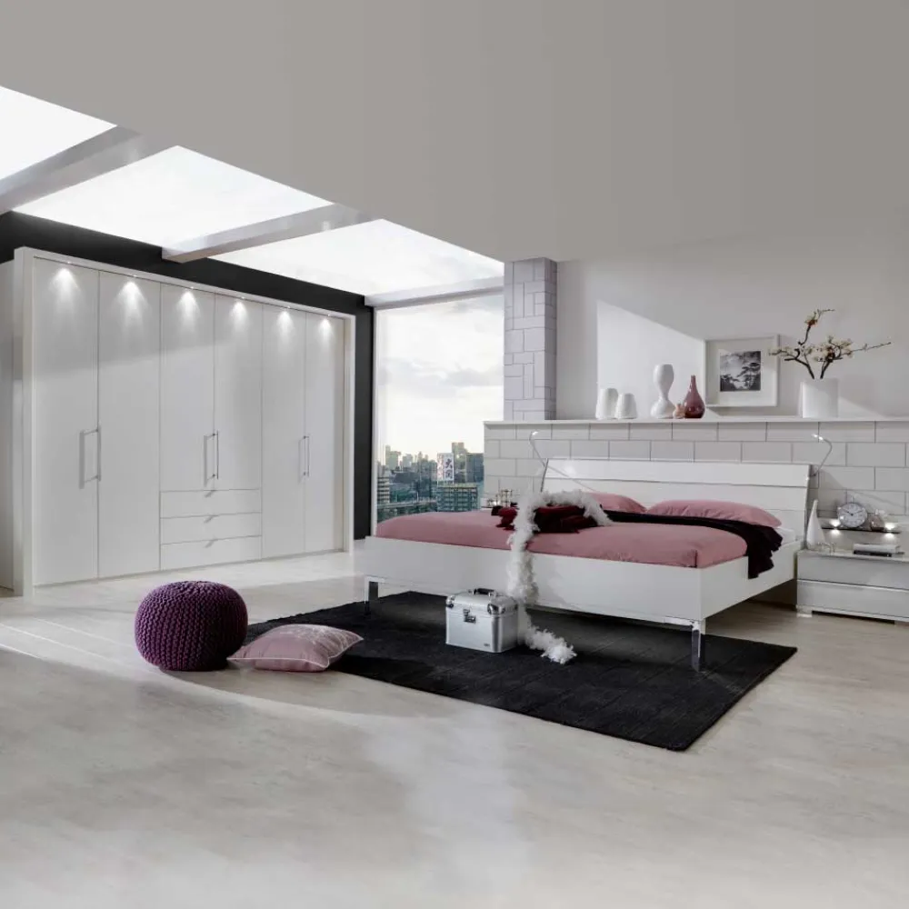 Wohnen Komplett Schlafzimmer Manchester in Weiß (vierteilig)