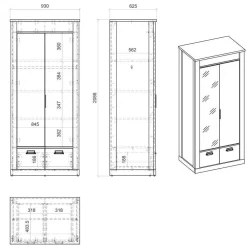 Wohnen Schlafzimmer Komplett*Komplett Schlafzimmer mit Einzelbett - Naiavio (vierteilig)