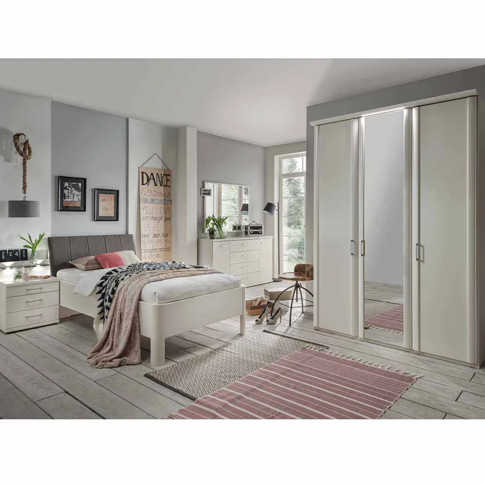 Wohnen Komplett Schlafzimmer Ronis mit Einzelbett in Komforthöhe (fünfteilig)
