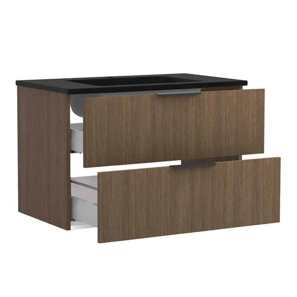 Wohnen Komplett-Badmöbel-Set in Eiche dunkel - Ucaida (vierteilig)