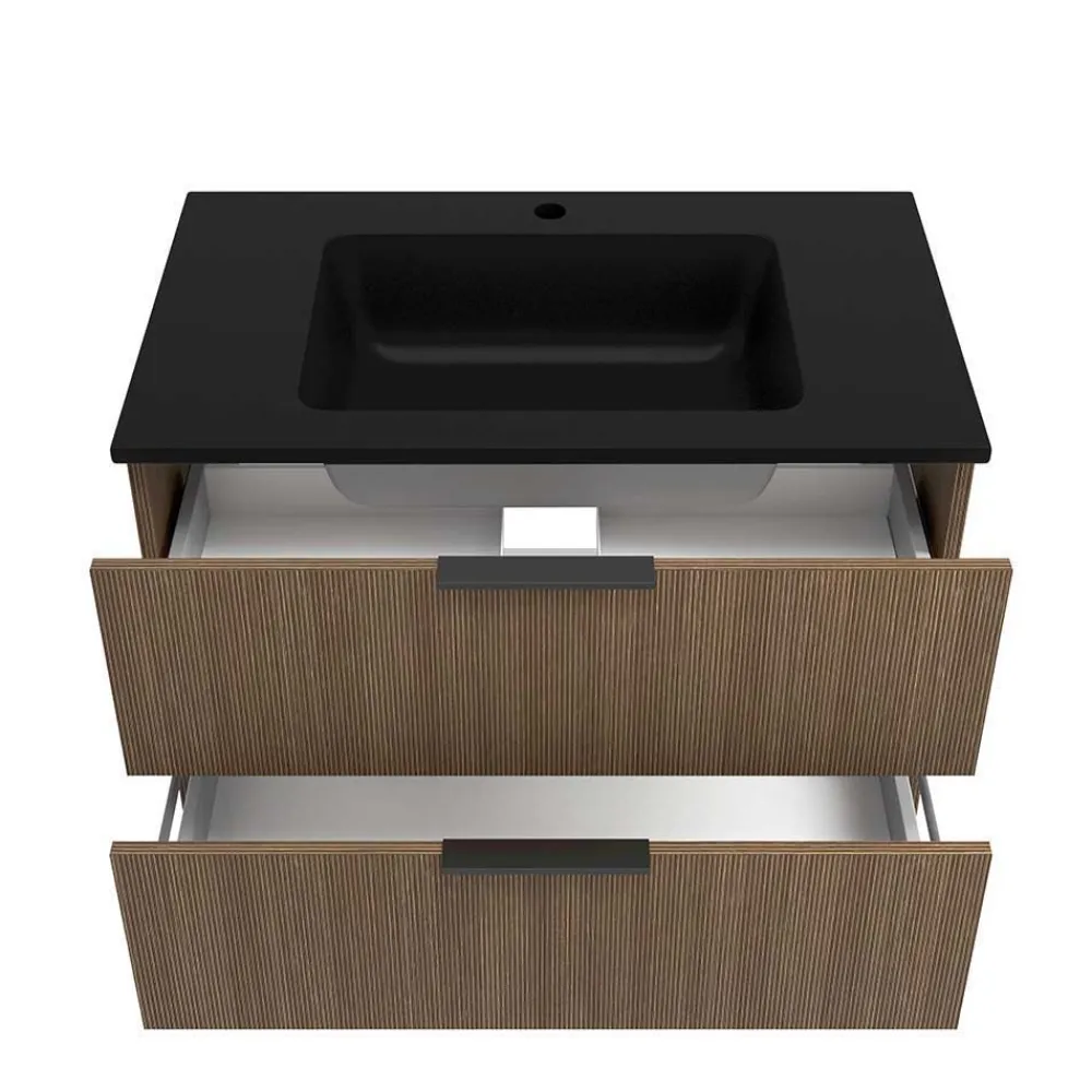 Wohnen Komplett-Badmöbel-Set in Eiche dunkel - Ucaida (vierteilig)