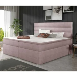 Wohnen Komplettbett in Hellrosa Stoffbezug - Felictia