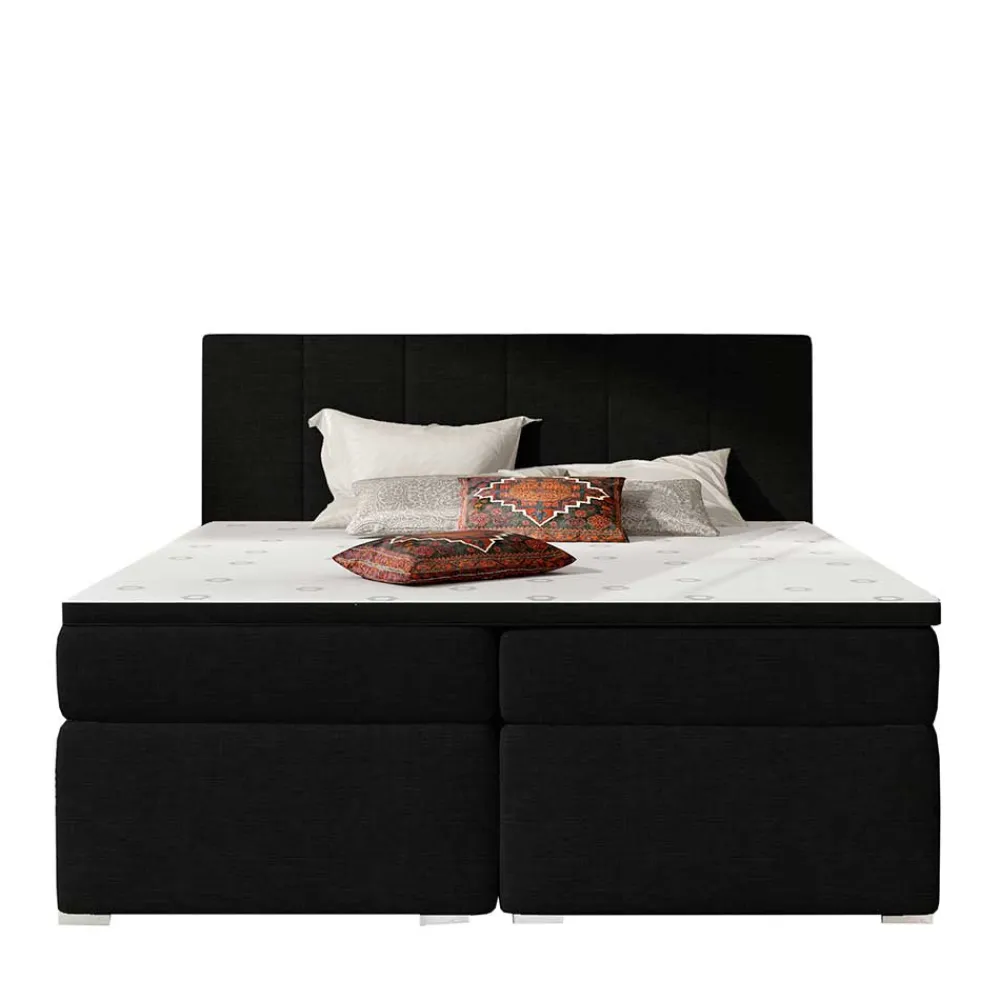 Wohnen Betten|Betten*Komplettbett in Schwarzbraun Stoffbezug - Carbonaro