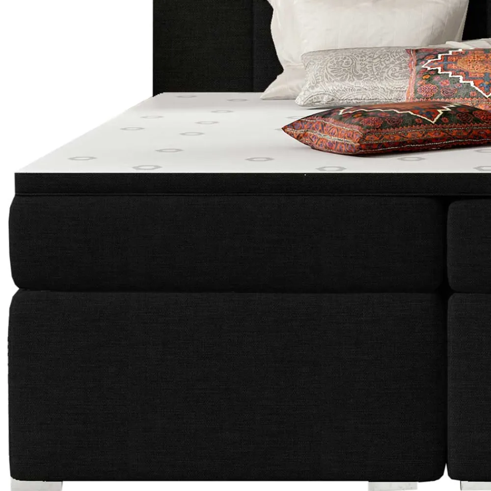 Wohnen Betten|Betten*Komplettbett in Schwarzbraun Stoffbezug - Carbonaro