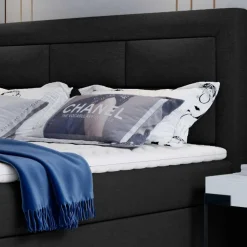 Wohnen Braune Möbel|Jugendbetten*Komplettbett in Schwarzbraun Stoffbezug - Aundre