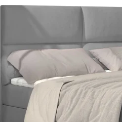 Wohnen Komplettbett mit Samtbezug in Hellgrau - Yusephia