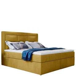 Wohnen Komplettbett mit Samtbezug in Senfgelb - Sestron