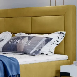 Wohnen Komplettbett mit Samtbezug in Senfgelb - Sestron