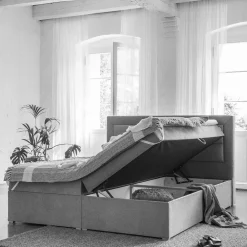 Wohnen Komplettbett mit Samtbezug in Senfgelb - Sestron